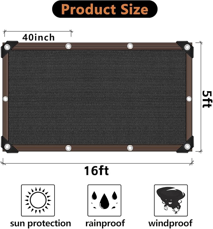 Shade Cloth - 70-90% Sunblock Net for Garden Patio,Shade Sails for Plants Greenhouse Outdoor Pergola Lawn Swimming Sun Shade Cloths for Kennel Chicken Coop Easier to Hang Shade Net Cover