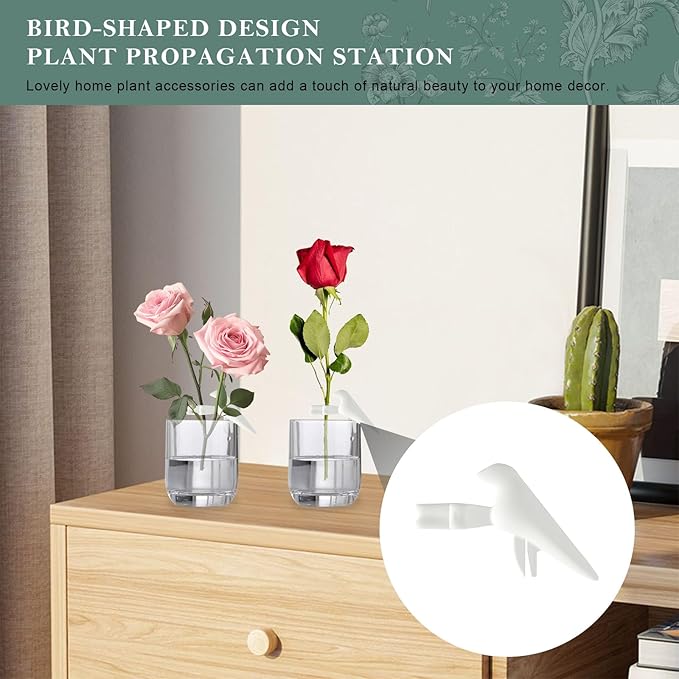 3Pcs Plant Propagation Buddy,Plant Holder for Stems, Sprouts, Cuttings and Shoots,Cute Bird Plant Stem Support for a Plant Propagation Station or an Indoor Plants, Gardening Gift for Plant Lover