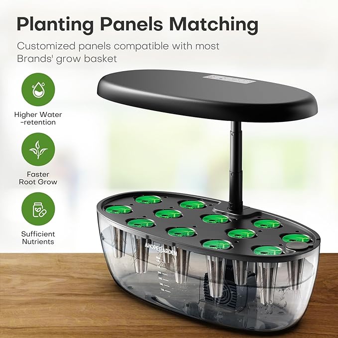 Ahopegarden Indoor Garden Hydroponics Growing System: 12 Pods Plant Germination Kit Garden Kit Growth Lamp Countertop with LED Grow Light Hydrophonic Planter Grower Harvest Vegetable Lettuce
