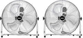 ROVSUN 20'' Floor Fans, High Velocity Heavy Duty Metal Industrial Floor Fan for Commercial & Residential, High Power Fan w/ 90°-180° Adjustable Tilt, Metal Fan for Garage, Gym, Home, Bedroom, 2-Pack