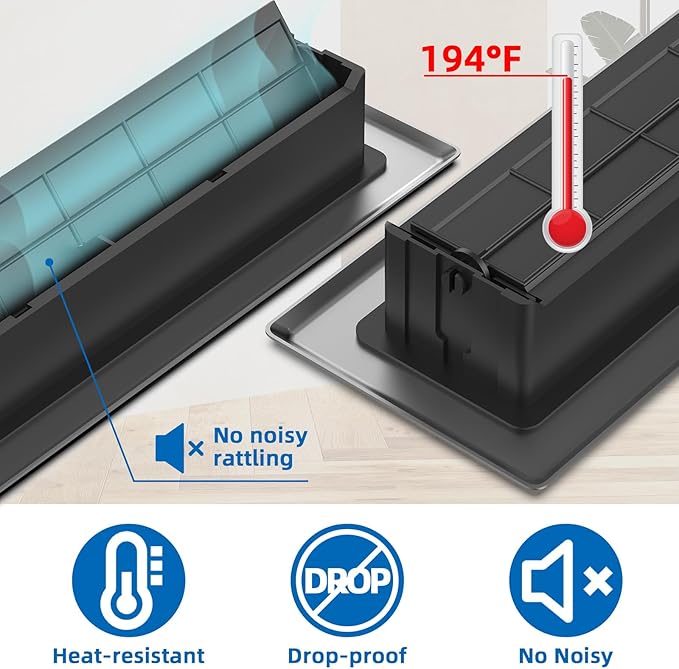 3 Pack Floor Register 2x14 Inches - Heavy Duty Walkable Steel Decorative Vent Covers for Home Floor Air Floor Vents Register Easy Adjust Air Flow with Scratch Resistant Finish