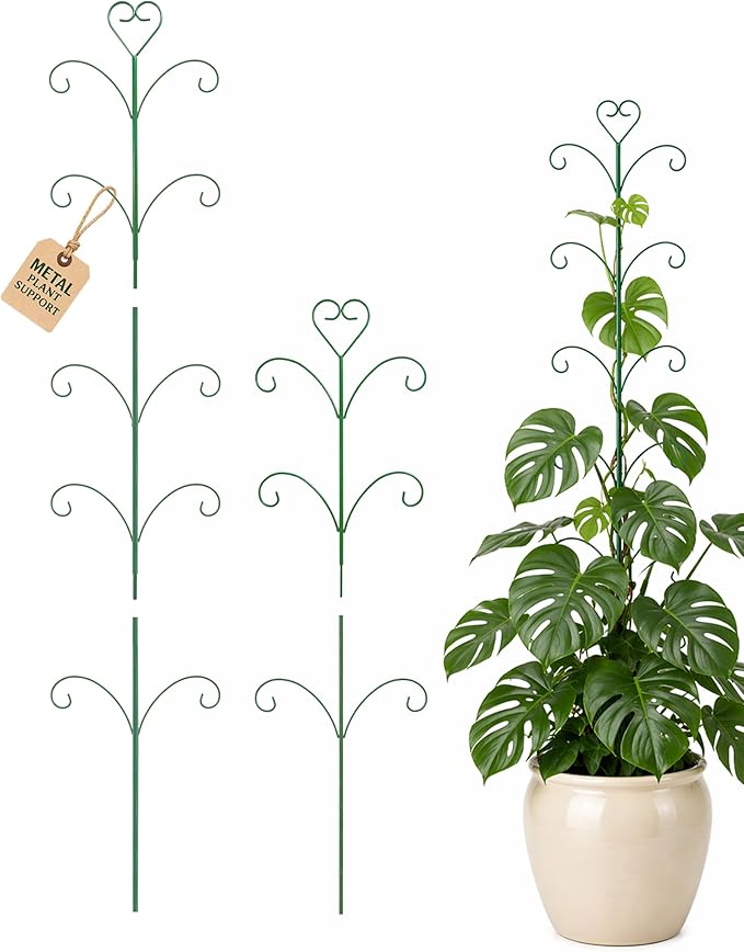 2 Pack Monstera Plant Support Trellis, 31” & 46” Adjustable Steel Plant Stakes for Indoor & Outdoor Use, Plant Trellis for Potted Climbing Plants, Tall Pothos Plant Climber Support for Ivy Pothos Hoya
