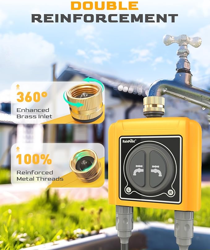 RAINPOINT WiFi Water Timer with WiFi Soil Moisture Sensor, WiFi Hose Timer for Lawn,WiFi Sprinkler Controller via APP/Voice Control,Automatic Watering System
