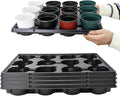 RooTrimmer 12 Cell Round Nursery Trays Thickened Durable Seedling Pots Shuttle Carrying Trays for Holding 4 inch Pots (16.85" 12.6", 5-Pack)
