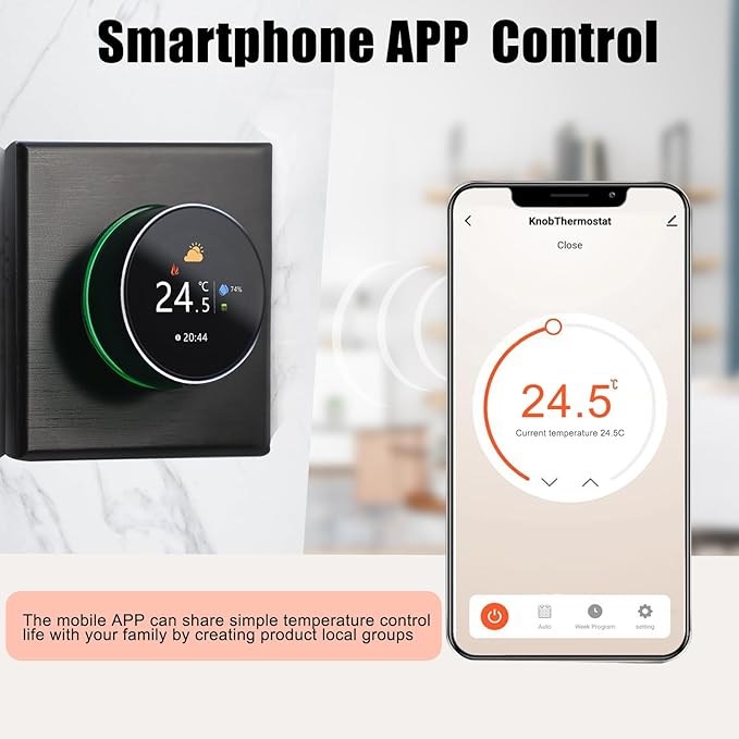Docooler WiFi Smart Thermostat Temperature Controller Weekly Programmable Button Control/Mobile APP/Voice Control Compatible with Alexa/Google Home/Tuya App - for Water/Gas Boiler 5A