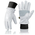 DLY Winter Gloves Women, Insulated, Puncture and Abrasion Resistant, Cowhide Leather with Warm Thinsulate Lining for Cold Weather, XX-Large, White, New