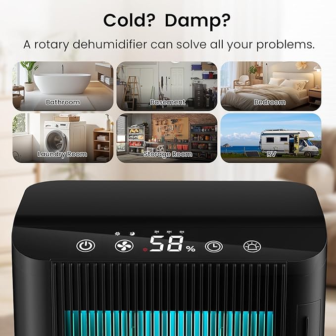 Dehumidifier for Home, Dehumidifier for Basement with Drain Hose/Humidity Display/85 OZ Water Tank/Washable Filter/Auto Shut Off/Ultra Quiet, Small Dehumidifier for Bedroom, Bathroom, RV, Whole Home