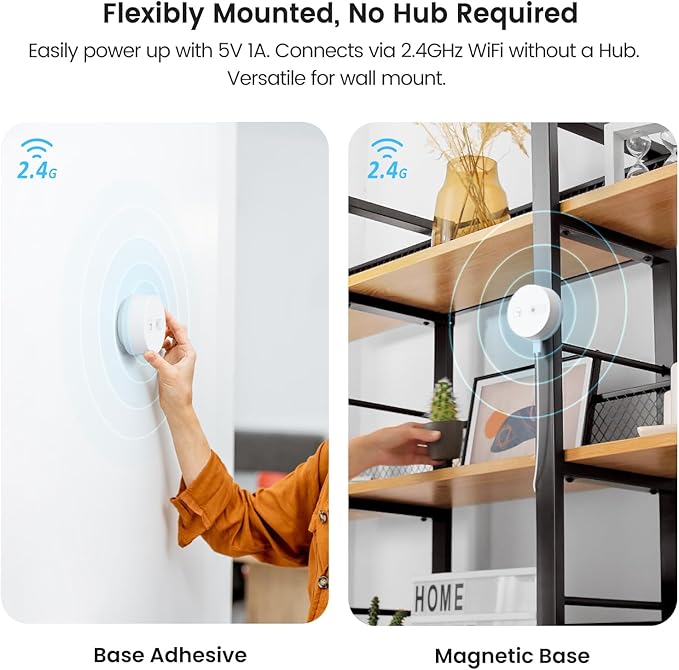 TREATLIFE WiFi Presence Sensor 3 Pack, 24G mmWave Radar Smart Motion Sensor Wired, Support Alexa/Google Home, Real-time Human Occupancy Sensor, No Hub Required