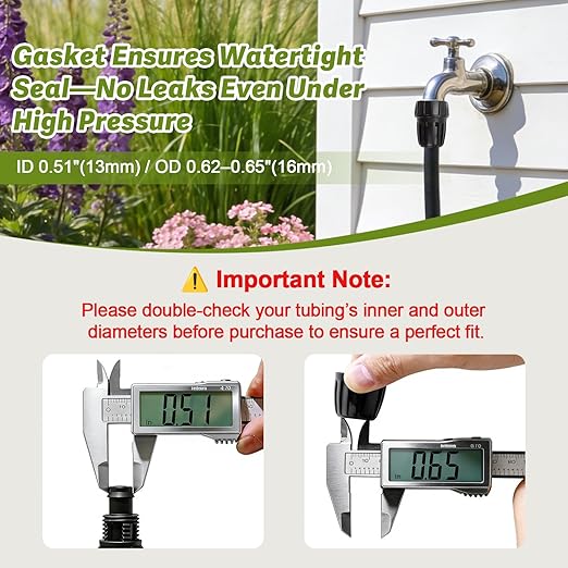 8 Pack 3/4" Garden Hose To 1/2" Irrigation Tubing Adapter, 1/2 Inch Drip Irrigation Tubing To Faucet Garden Hose Adapter 3/4 Inch FHT To 1/2 Inch Supply Line Adapter Fittings