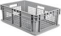 Hudson Exchange 24 x 16 x 8" (2 Pack) Mesh Straight Wall Handled Storage Container Tote, Gray