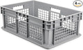 Hudson Exchange 24 x 16 x 8" (4 Pack) Mesh Straight Wall Handled Storage Container Tote, Gray