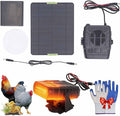 Solar Heater for Greenhouse, Solar Heater for Chicken Heater, Solar Powered Heater for Outdoor Use, Dog House, Shed, Pet Shelter - Smart Thermostat, Weather-Resistant, Easy Mount (Black-20W)