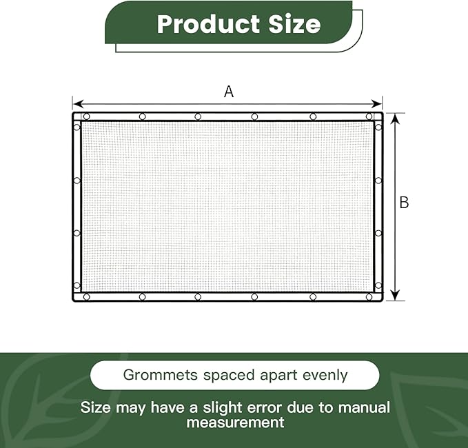 45-95% Heavy Duty Shade Cloth for Garden & Patio Breathable Shade Net with Grommets for Outdoor Sun Protection Garden Plants Cover Greenhouse and Patio (55%, 8 x 10 FT)