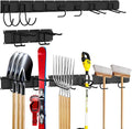 Garage Tool Organizer Wall Mount, Heavy-Duty Garage Storage System and Garden Tool Organizer with Adjustable Hooks for Shovel, Snowboard, Yard Tools and Shed (64"-10hooks)