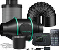 MARS HYDRO 4 Inch Air Filtration Kit, Inline Duct Fan with iControl Temperature & Humidity Controller, App Remote Control, Carbon Filter Combo +25Ft Ducting, Grow Tent Hydroponics Ventilation System