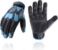 HANDLANDY HLDD Heavy Duty Work Gloves, TPR Protector Impact Gloves, Men Anti Vibration Mechanic Work Glove TouchScreen