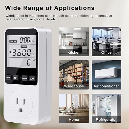 Diymore Plug in Digital Thermostat Temperature Controller Electric Digital Thermostat Heating Cooling Control Mode Timer 2900W 250V 15A Greenhouse Heater with Thermostat Backlit Display