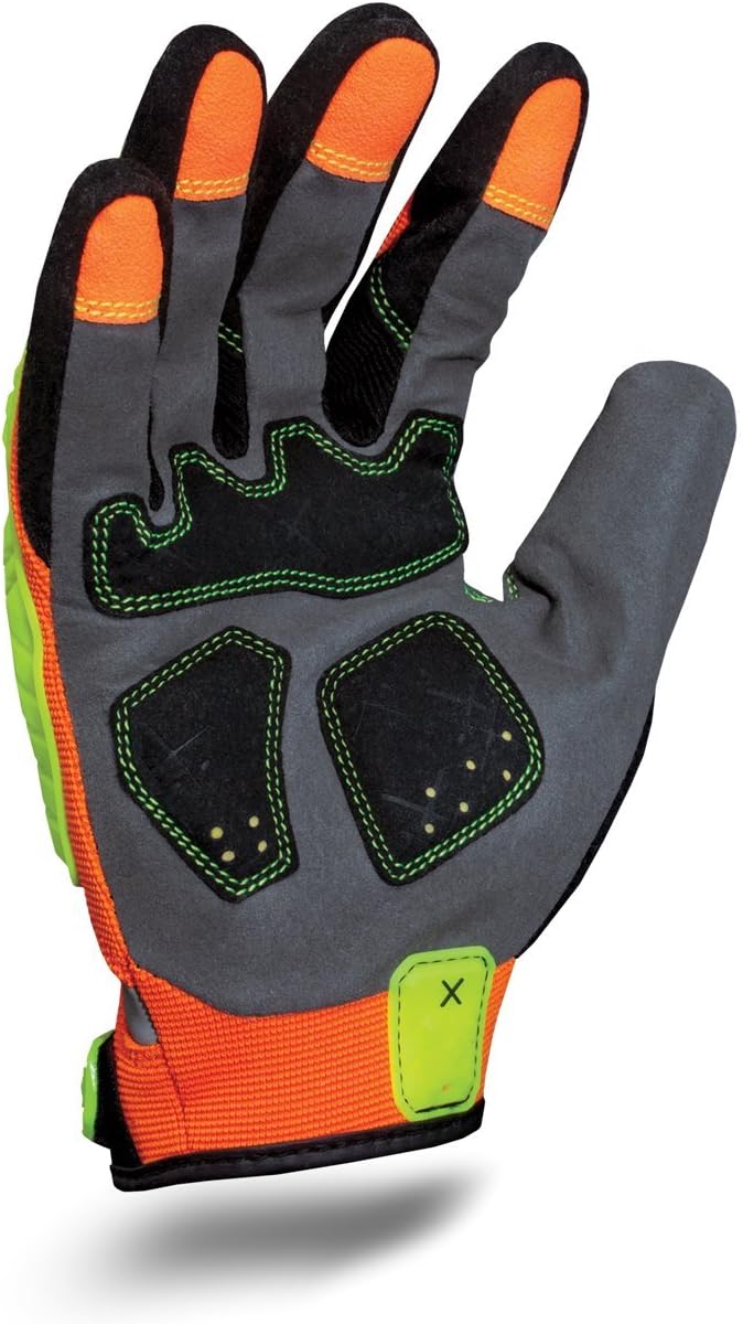 Ironclad mens Work Gloves EXO Hi Viz ImpactX Large, Hi-viz Yellow & Orange, X-Large Pack of 1 US