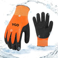 Vgo... 0°C/32°F Winter Double Lined Work Gloves for Men,Cold Storage,Freezer Use,Rubber Latex Coated,Touchscreen(XL,Orange,RB2172FL)