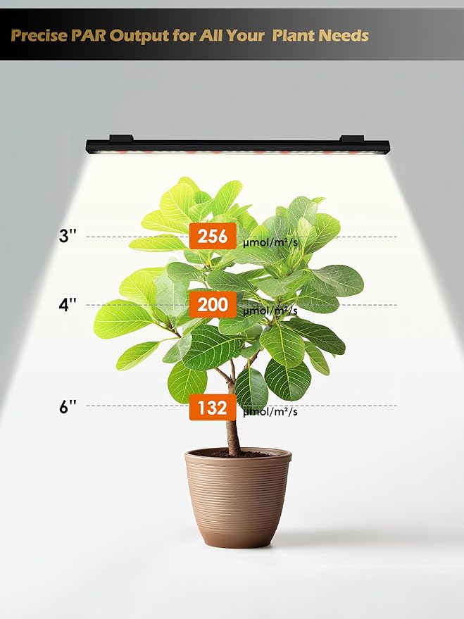 T5 Smart Grow Light for Indoor Plants,3500K Full Spectrum LED Plant Light Strips with 3/9/12H Auto Timer,Stepless Dimming,Modular Design，Plug and Play (Black, 2 Pack)