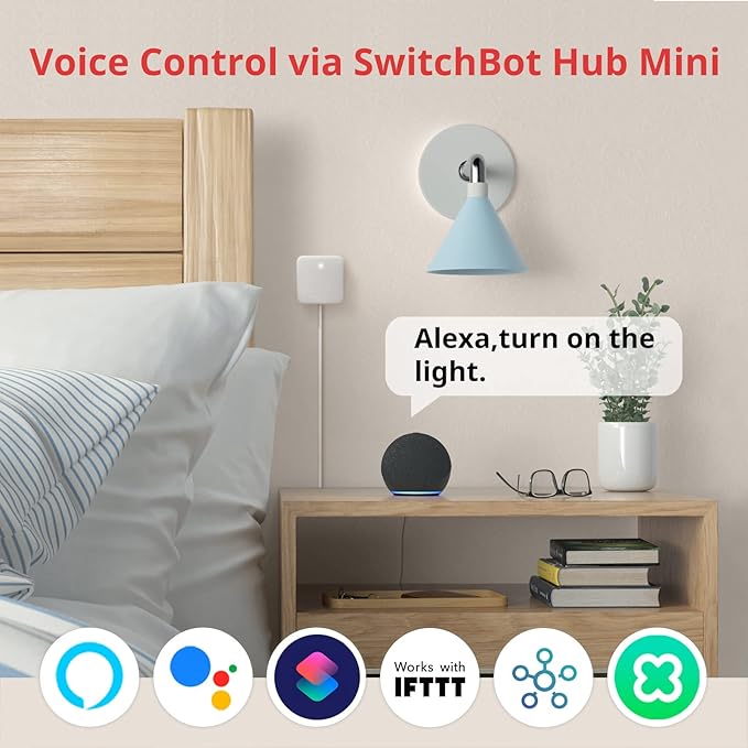 Switchbot Smart Switch Button Pusher (Bluetooth) – Fingerbot for Rocker Switch/One-Way Buttons, App Timer Control, No Wiring, Hub Included for Voice/Remote, White