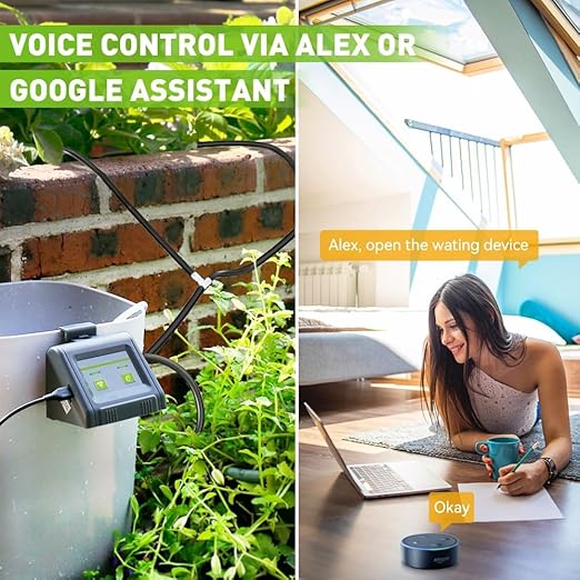 WiFi Smart Automatic Watering System for Indoor Potted Plants, Drip Irrigation Kit Remote Control,Delay Watering Mode,with Pump.