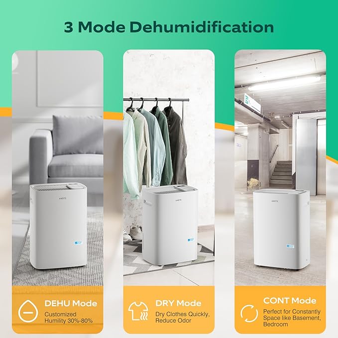 80 Pints Energy Star Dehumidifier, 5500 Sq.Ft Dehumidifier for Basement and Home, Large Room Dehumidifiers with Drain Hose & Water Tank, 24H Timer, Auto Defrost, Dry Clothes, White