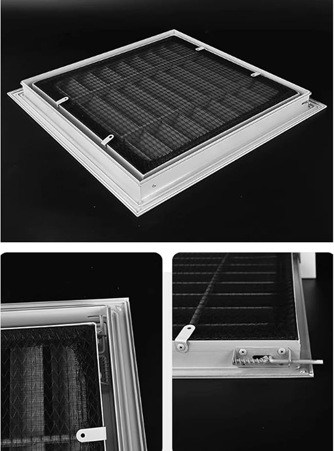 Resistant Aluminum Alloy Louvered Vent, Door Air Grille with Smooth Hinge, for Home/Commercia （60x60cm/23.4x23.4in）(45x45cm/17.6x17.6in)