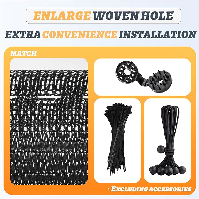 Cool Area 70% 6x8ft Sunblock Shade Cloth Cover Mesh UV Resistant Net for Garden Flower Plant Greenhouse, Black