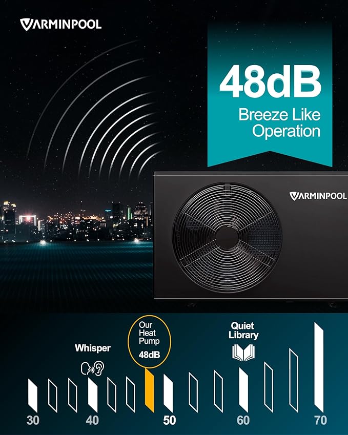 40000BTU Pool Heat Pump with Smart Invert, up to 10,000 Gals In and Above Ground Pools, Energy Efficient Pool Heater with WiFi Capable Smart Timer, Heat & Cool Duo Mode, 240V, V10 Plus