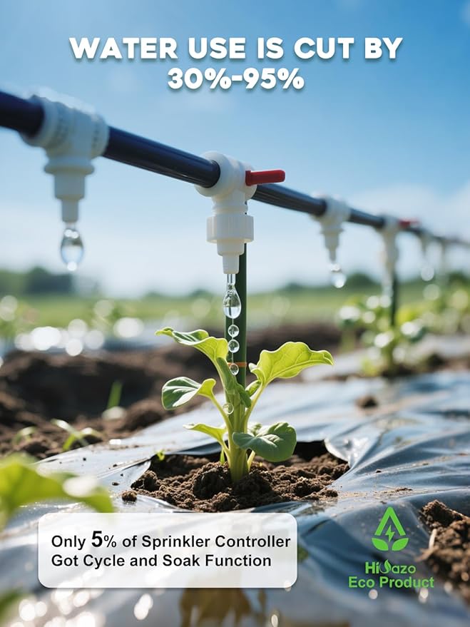 Smart Sprinklers Controller WiFi, Irrigation Controller Easy Use App Enabled, 6 Zone + 16 Plans, Save Water Auto Skip Rain, Freeze & Wind, 10 Minutes Install