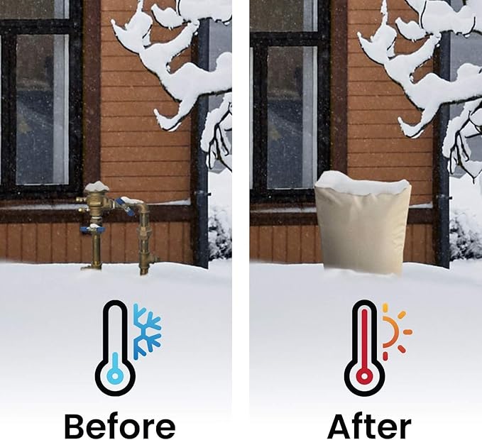 The Original Winter Pipe Insulation Cover (0˚F) - Extra-Thick EVA+NBR (UV-Coated) Insulated Backflow Preventer Freeze Protection, Pump Cover, Sprinkler/Well/Valve Head Cover - (24" W X 30" H)