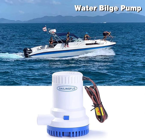 12V Bilge Pumps for Boats-2000 GPH 1-1/8"(29mm) Outlet High Flow Rate Non-AutIomatic Bilge Water Pump,Submersible Boat Accessories,Electric Marine Bilge Pump Waterproof Reset