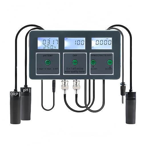 8 in 1 Water Quality Tester, Tuya WiFi Smart Water Quality Meter, DC 6V Wall Mount Digital Aquarium Water Monitor for Fish Tank Hydroponics Labs PH/S.G/EC/Salt/ORP/TDS/CF/Temp