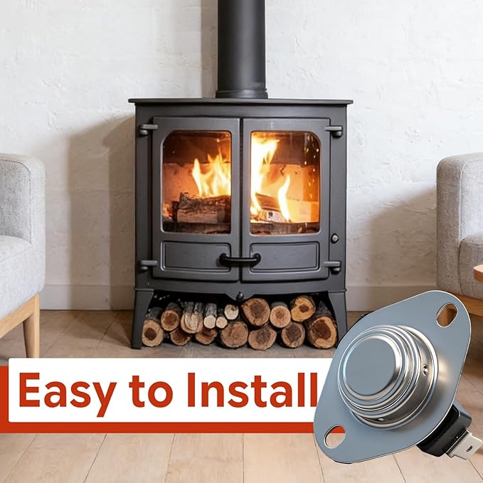 Snap Disc Thermostat Switch 120°F On 105°F Off Compatible with Fireplace Blower Fan Wood Stove Temp Sensor Furnaces RV Refrigerator Cooling Fan Thermal Control