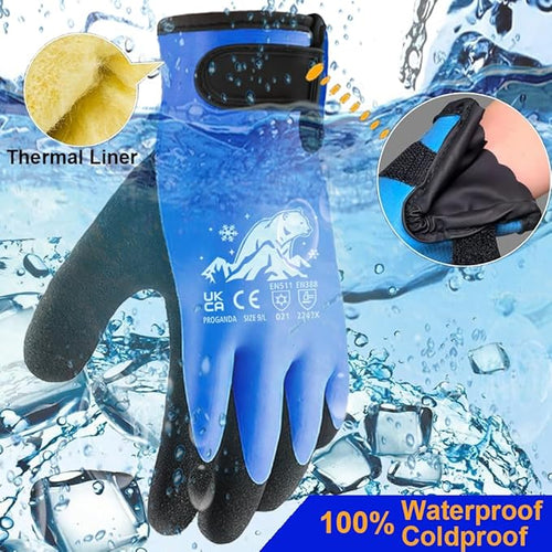 100% Waterproof Winter Work Gloves, Fleece Liner Thermal Work Gloves, Cold Weather Gardening Car Outdoor