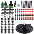 MSDADA Greenhouse Drip Irrigation Kit, 50ft Garden Automatic Irrigation System, 1/4" Blank Distribution Tubing Hose Adjustable Nozzle, Plant Watering System for Garden, Patio, Flower Bed, Lawn