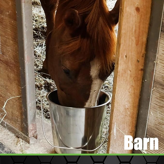 Grip Stainless Steel Bucket (2 Gallon) - Great for Pets, Cleaning, Food Prep - Hang on Fences, Cages, Kennels - Home, Garage, Workshop