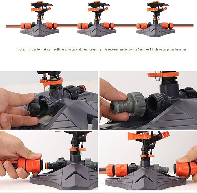 Sprinklers for Yard, Adjustable 360 Degree Rotation Garden Sprinkler Head for Large Area Coverage, Irrigation System for Garden