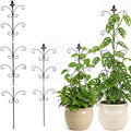 Metal Monstera Plant Support 2-Pack, Adjustable Height Steel Plant Trellis for Pothos, Vining & Climbing Potted Plants, Indoor & Outdoor, Sturdy Rotatable Plant Stakes with Rounded Ends, 31" & 46"