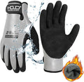 AIGEVTURE Waterproof Winter Work Gloves,Cold Weather Insulated Work Gloves Thermal Liner Superior Grip Latex Coating Warm for Outdoor XX Large