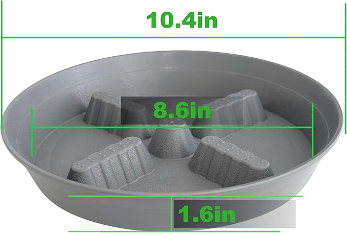 4 Pack Plant Saucer 10 inch, 8 12 14 17 inch, Plant Stand Plastic Plant Saucers for Indoors Outdoor, Heavy Duty Flower Plant Risers for Inside Pots, Pot Saucers for Plants, Grow Bags Saucers