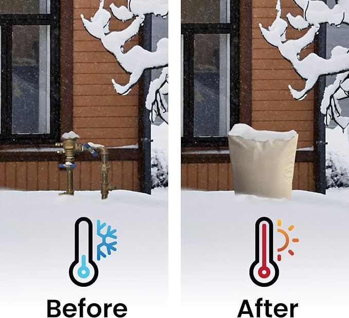 The Original Winter Pipe Insulation Cover (0˚F) - Extra-Thick EVA+NBR (UV-Coated) Insulated Backflow Preventer Freeze Protection, Pump Cover, Sprinkler/Well/Valve Head Cover - (14" W X 25" H)