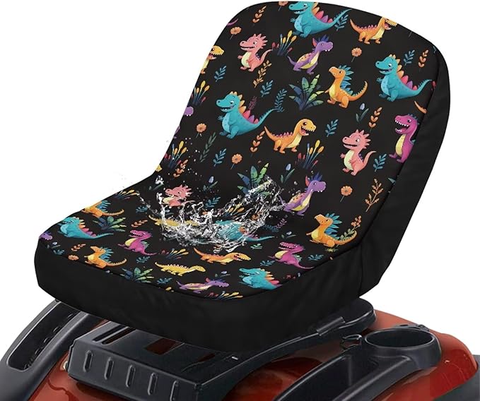 Dinosuar Universal Riding Lawn Mower Seat Cover, Heavy-Duty Waterproof Seat Cover Fits Tractor Seat Backrests Without Armrests