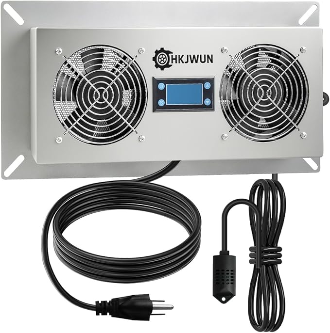 220 CFM Airflow Crawl Space Ventilation Fan with Temperature & Humidity Controller, 304 Stainless Steel Exhaust Fan for Basement Garage Attic Hydroponics & Grow Tents, Airflow & Moisture Control