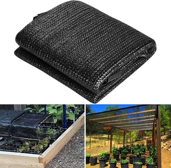 70-90% Shade Cloth for Garden, 12X24 Ft Sun Shade Fabric for Plants Heat Protection, Sunblock Mesh Tarp with Grommets for Plant Cover, Greenhouse, Vegetables, Flowers