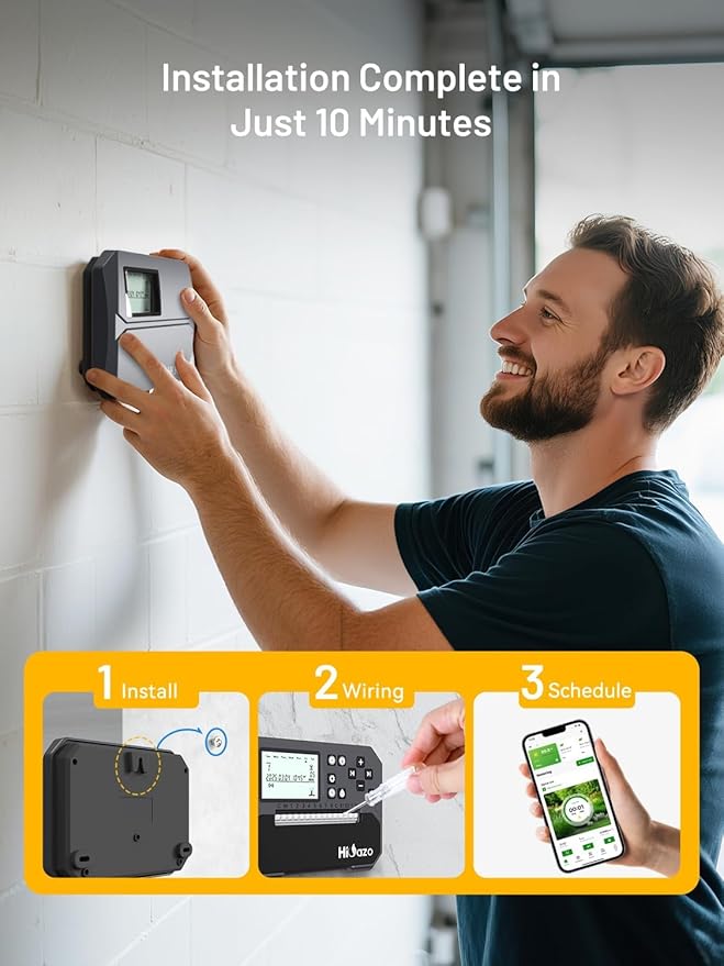 Smart Sprinkler Controller WiFi, 8 Zone Irrigation Controller Indoor with Automatic Weather-Based Watering (2025 New Version)