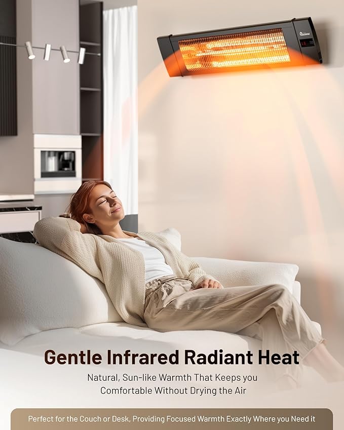 DR. INFRARED HEATER Portable Infrared Indoor and Outdoor Space Heater for Patio, Garage, Commercial & Residential With Remote Control, Without Thermostat, Black