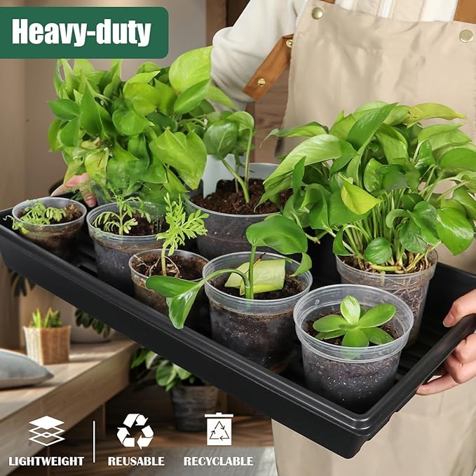 RooTrimmer Seed Starter Kit - 10 Pack 1020 Seed Trays with 2 Seedling Heat Mats for Plants (10"x20.5"), Complete Seed Germination Kit for Indoor Gardening, Greenhouse Accessories Gardening Gifts