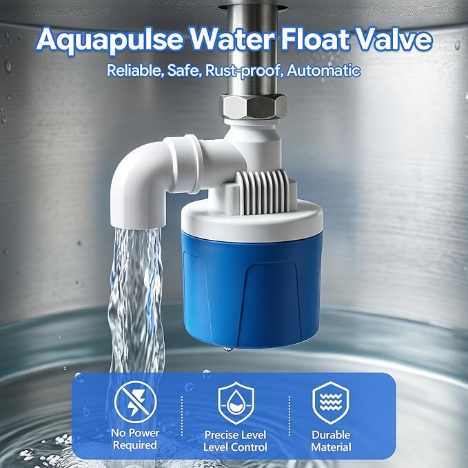 2Pcs 3/4" Top Inlet Water Float Valve, Automatic-Control Water Level Valve, Lightweight Aquapulse Control Tools for Livestock Water Tank, Swimming Pool,Aquaculture,Garden Irrigation Systems